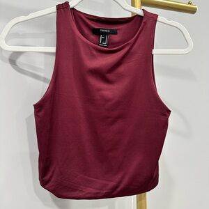 Forever 21 Rich Burgundy Crop Tank Top